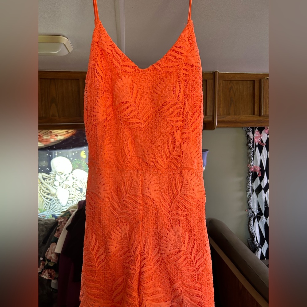Bright Orange pink -ish romper